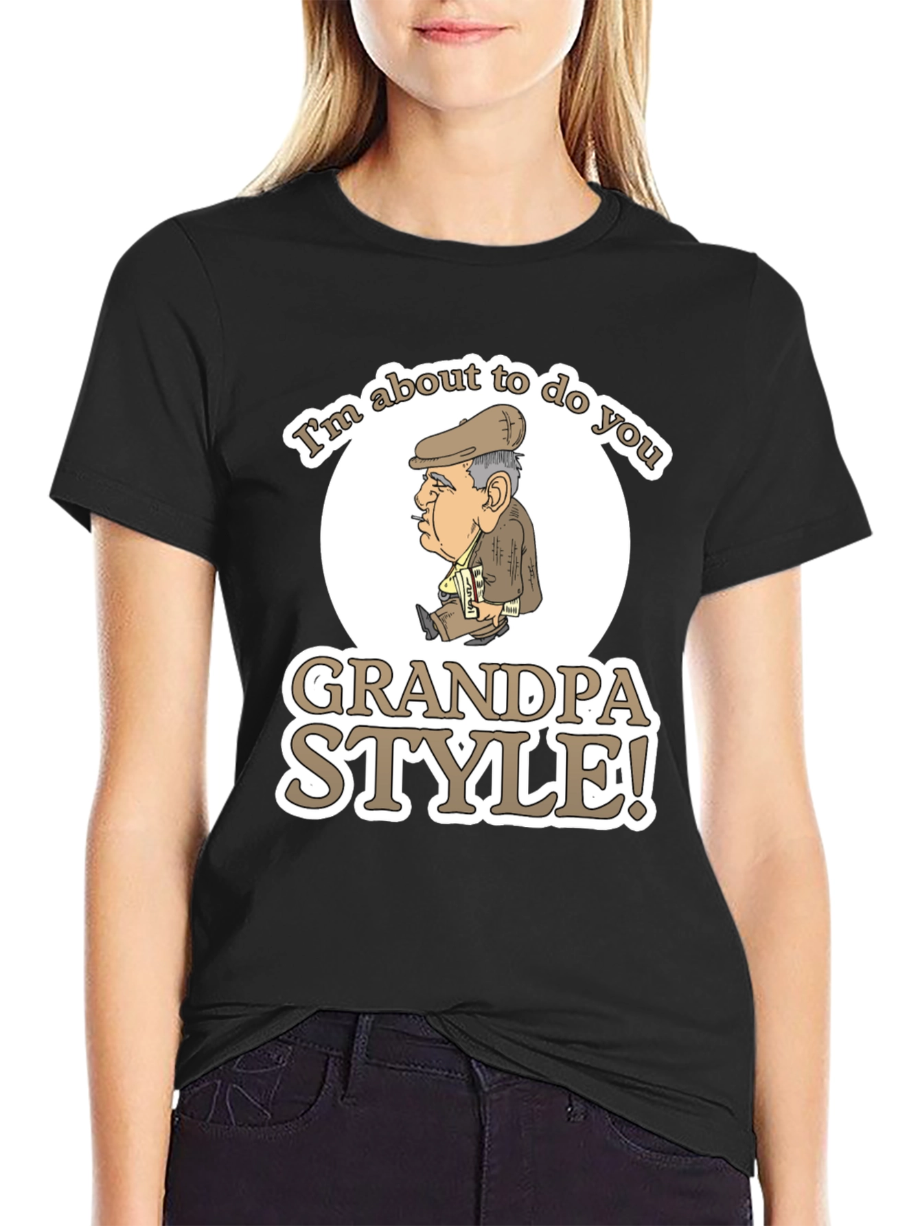 Black Grandpa Style Graphic T-Shirt view 2