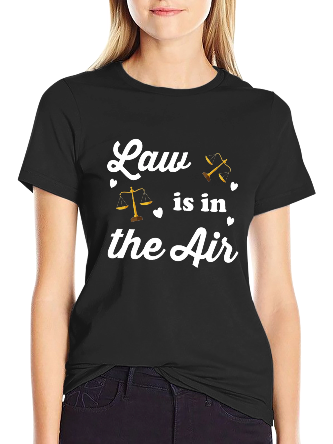 Black Law in the Air Graphic Tee - Unisex Black T-Shirt view 2