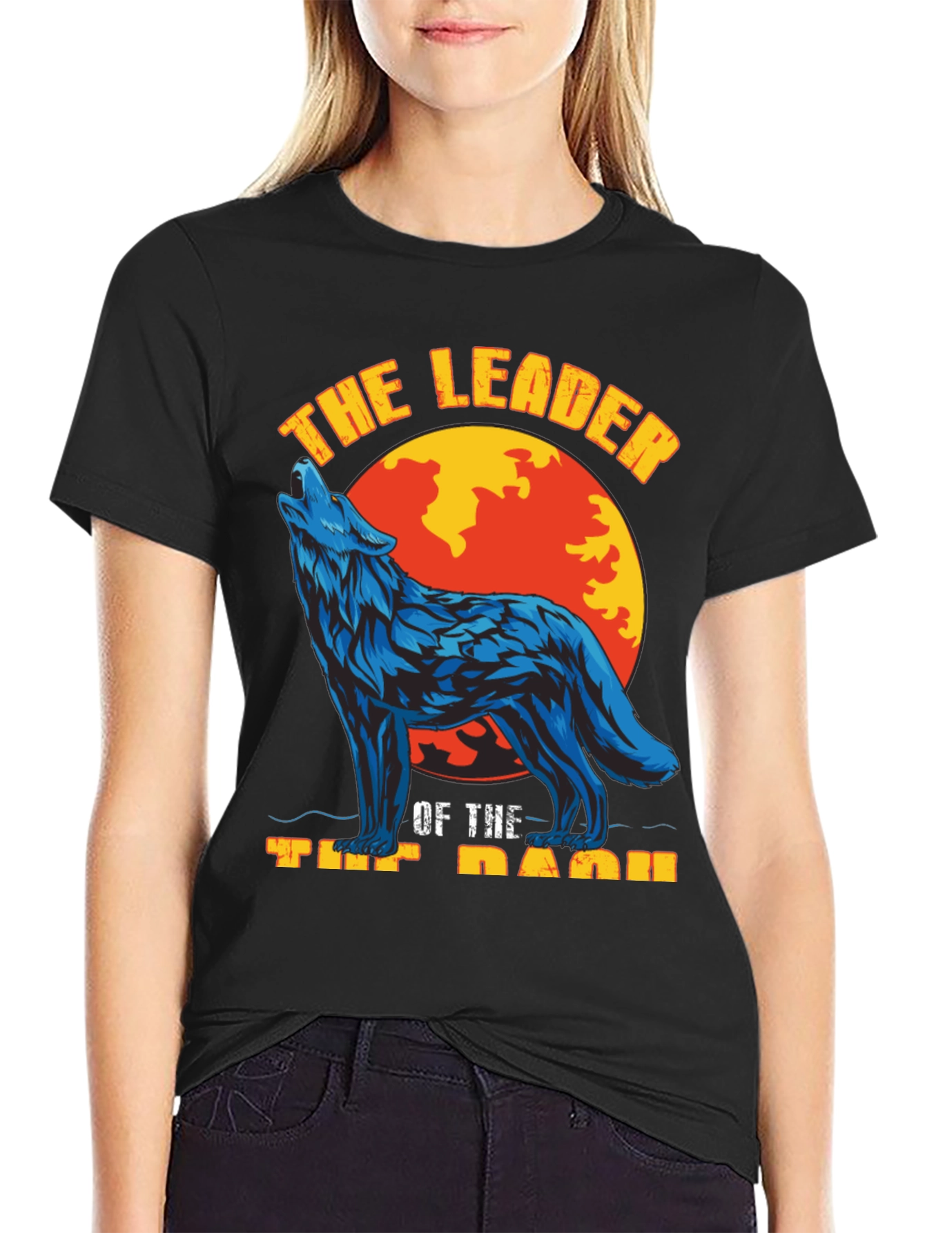 Black Wolf Pack Leader Graphic Tee view 2