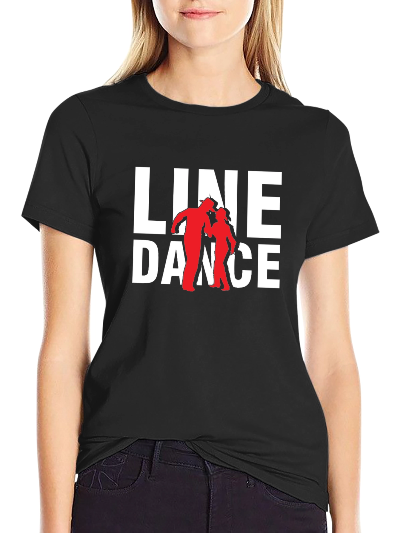 Black Line Dance Graphic Tee - Western Style T-Shirt view 2