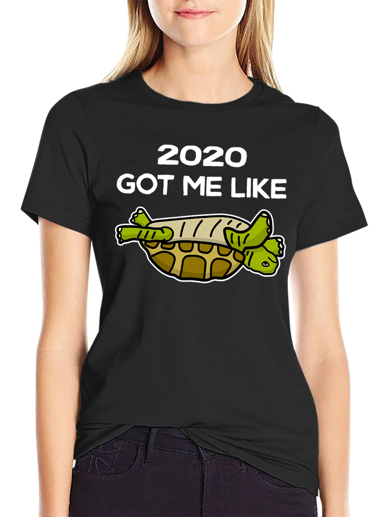 Black 2020 Got Me Like Turtle T-Shirt view 2