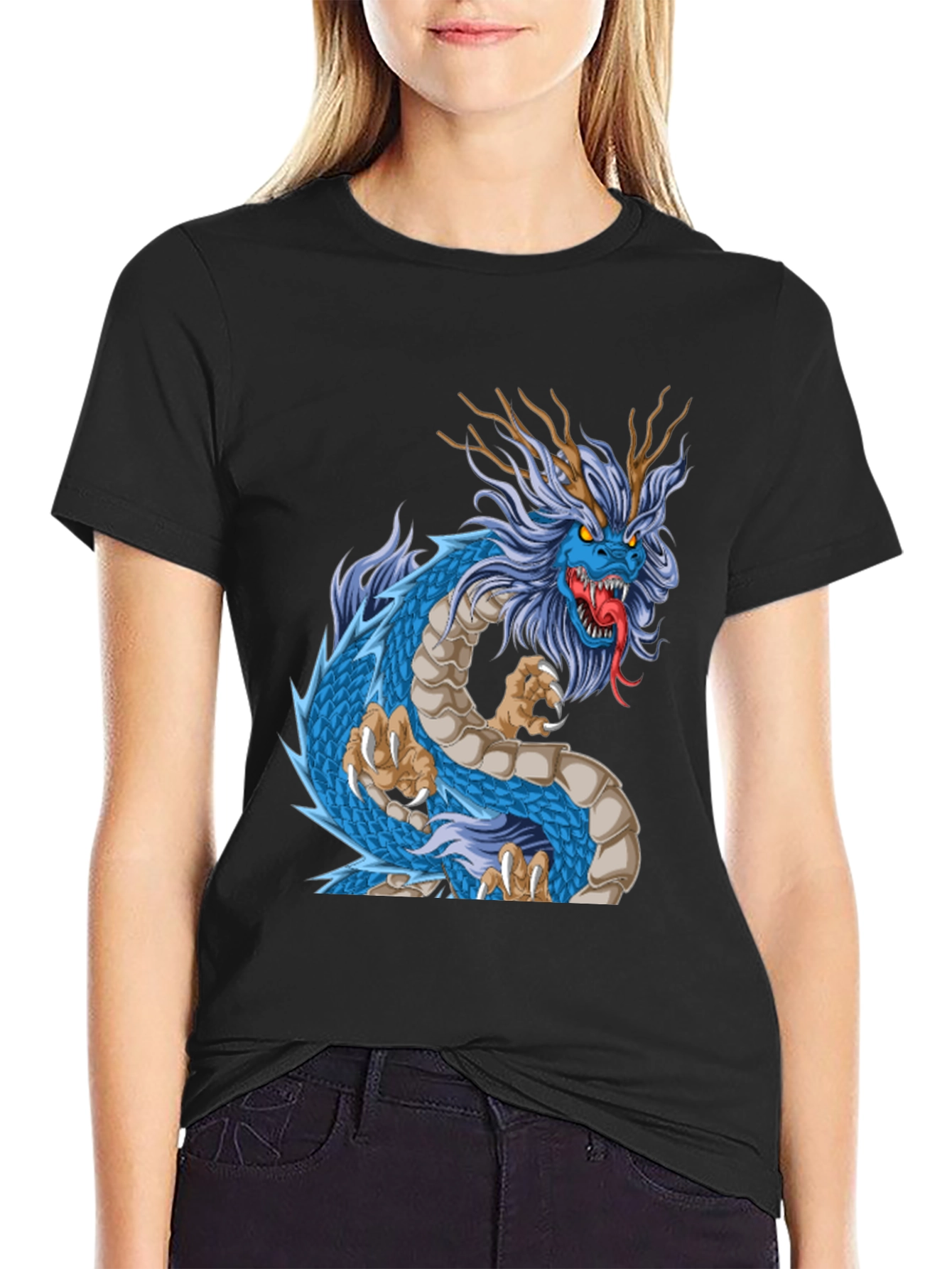 Black Dragon Graphic T-Shirt - Bold Style view 2