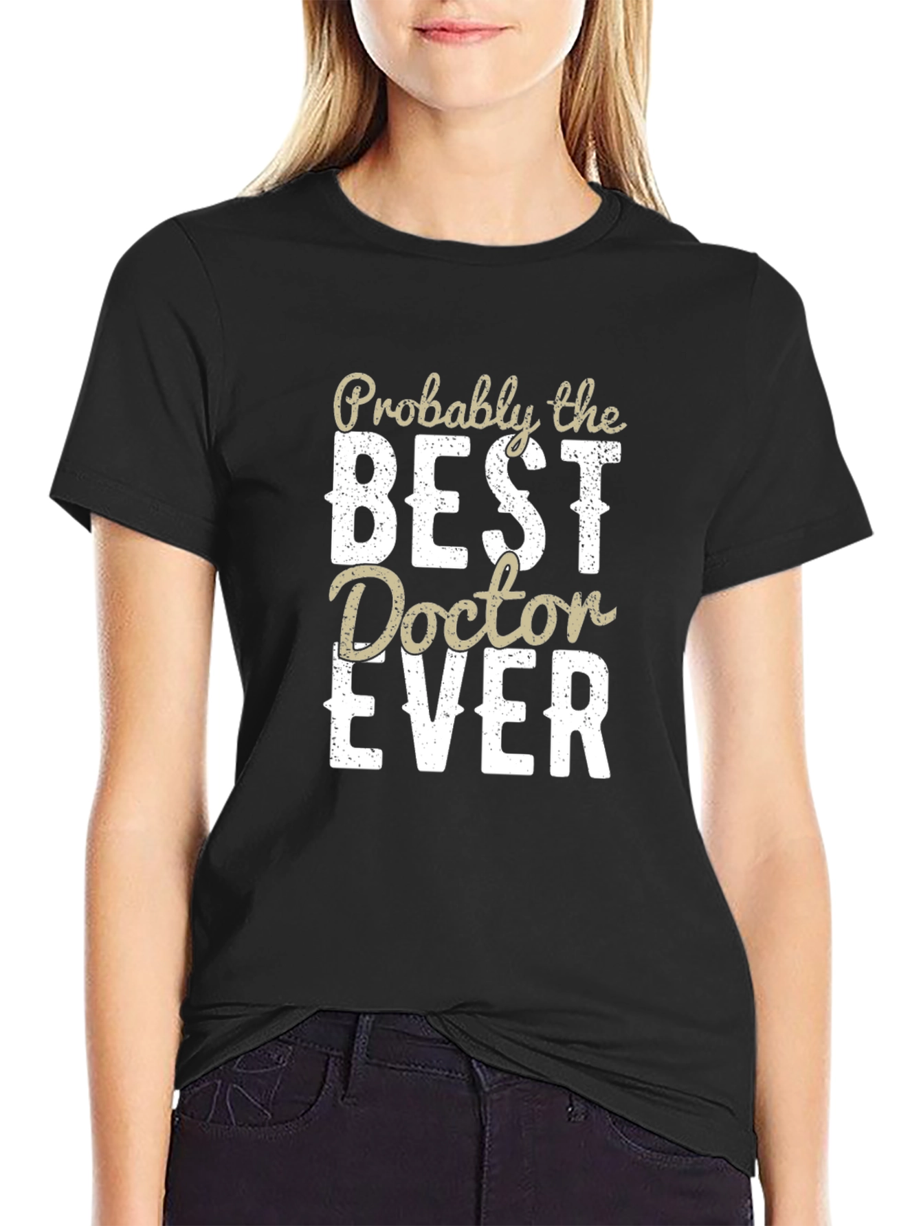 Black Best Doctor Ever T-Shirt - Funny Medical Apparel view 2