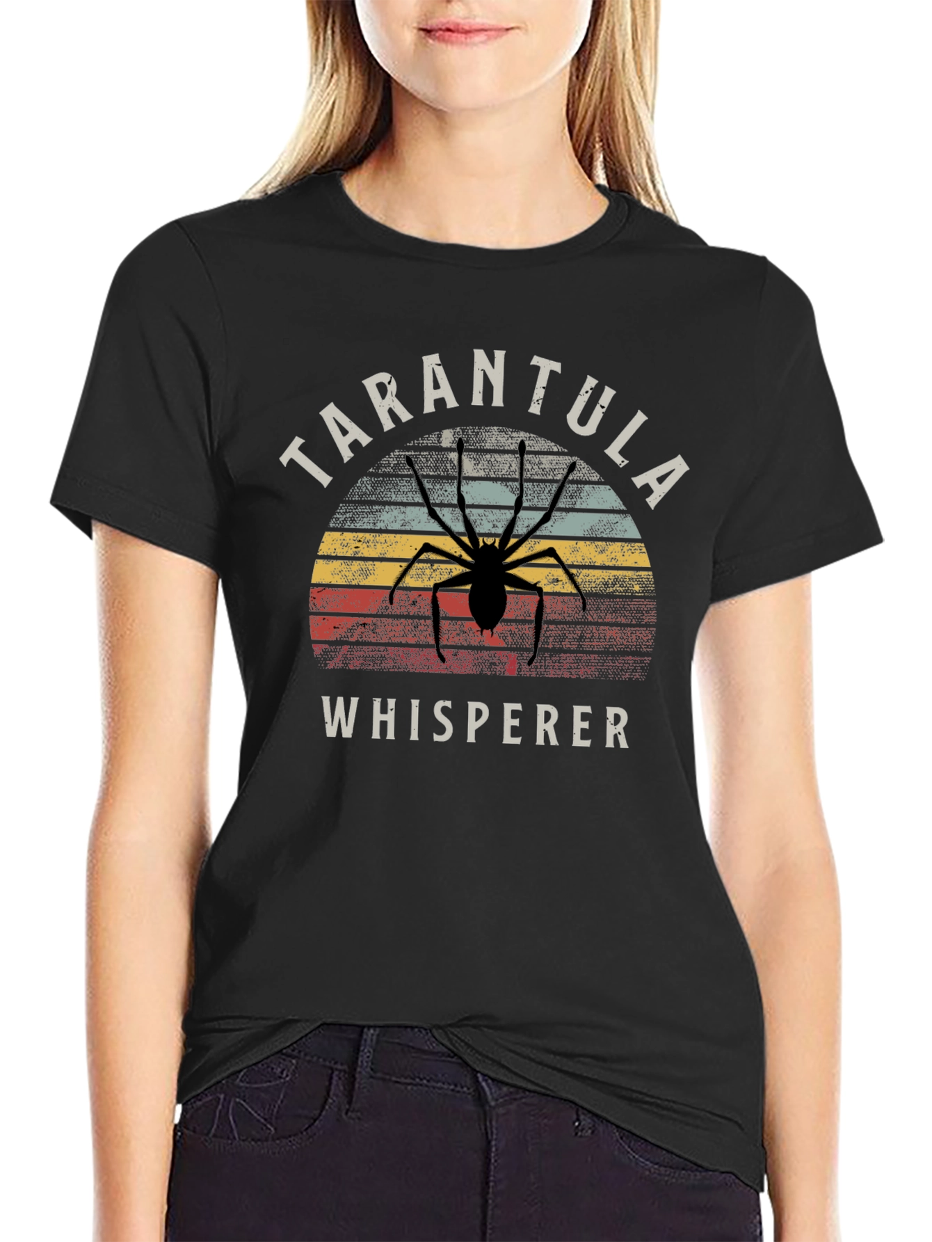 Black Tarantula Whisperer Vintage Graphic T-Shirt view 2