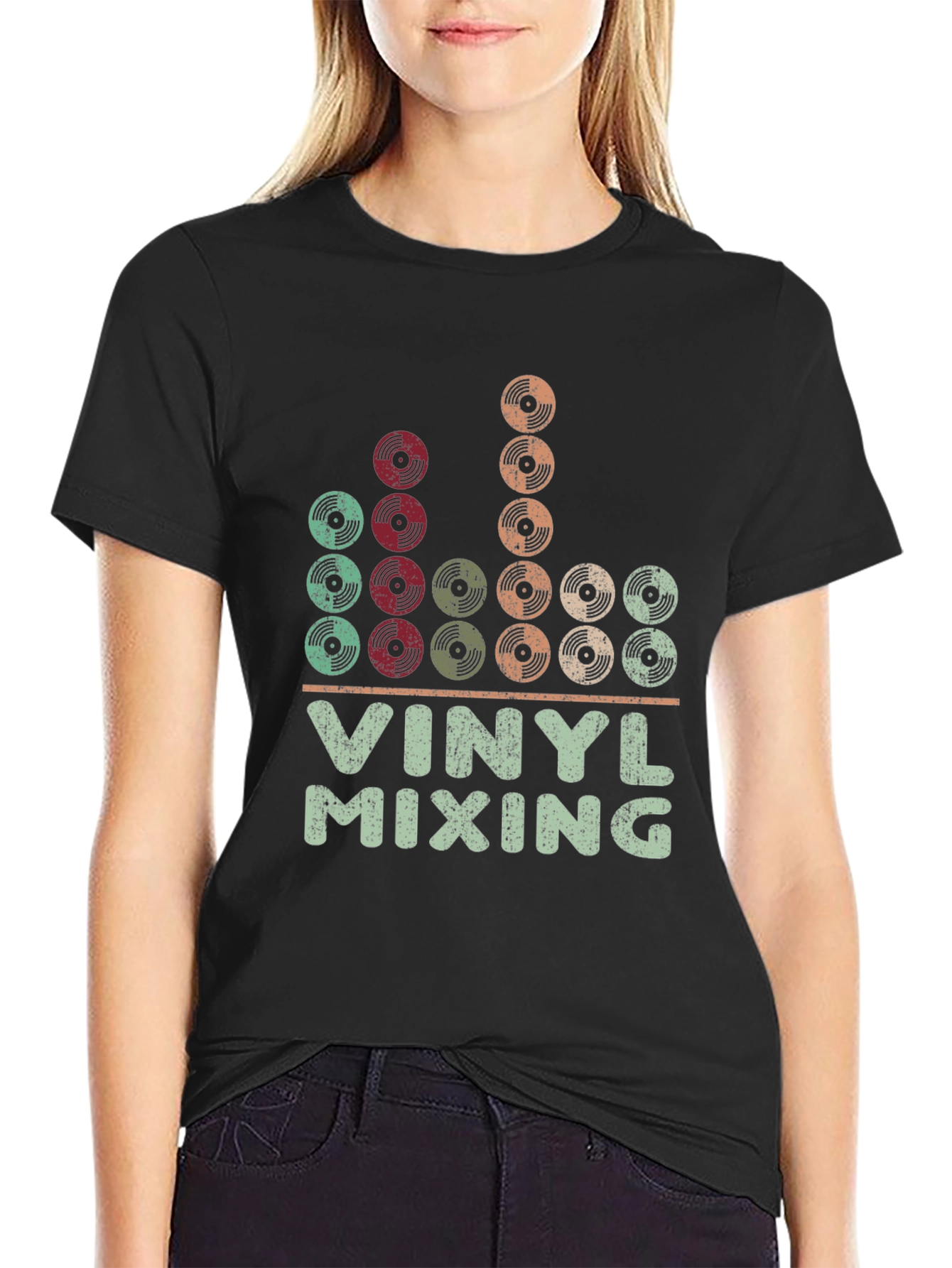 Black Vinyl Mixing Graphic Tee view 2