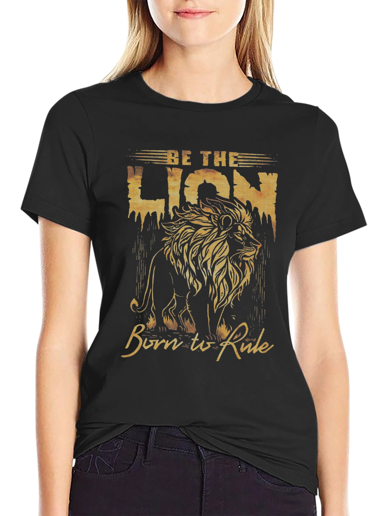Black Be The Lion Black Graphic Tee view 2
