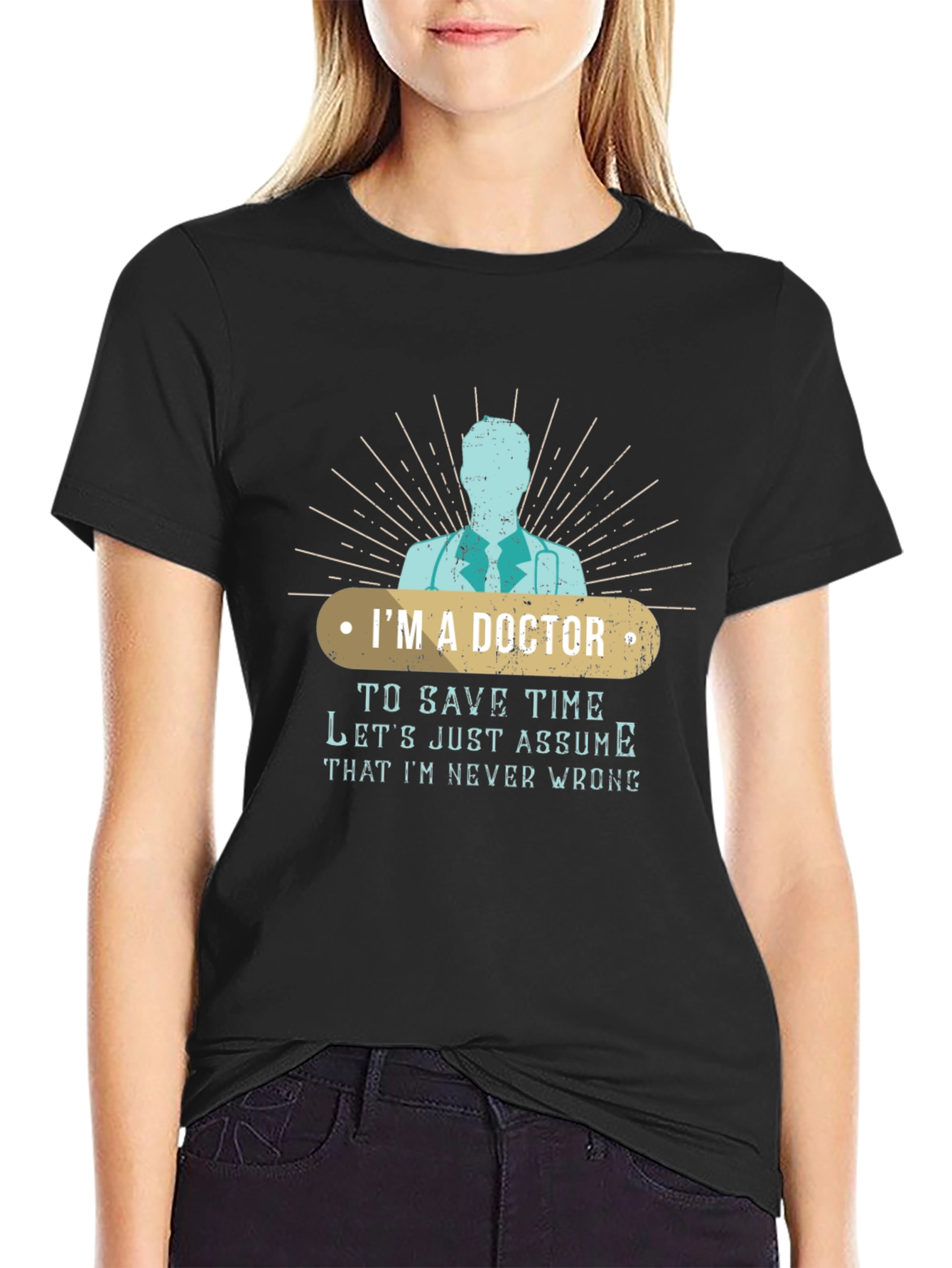 Black I'm A Doctor Funny T-Shirt view 2