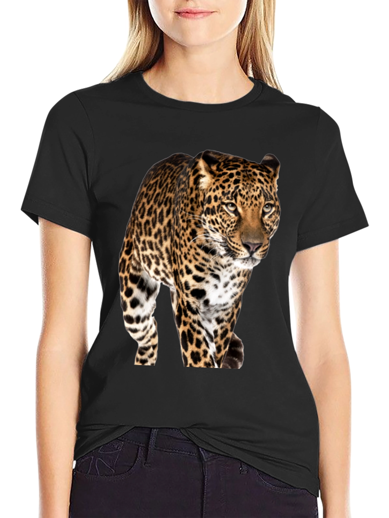 Black Jaguar Graphic Print Black T-Shirt view 2