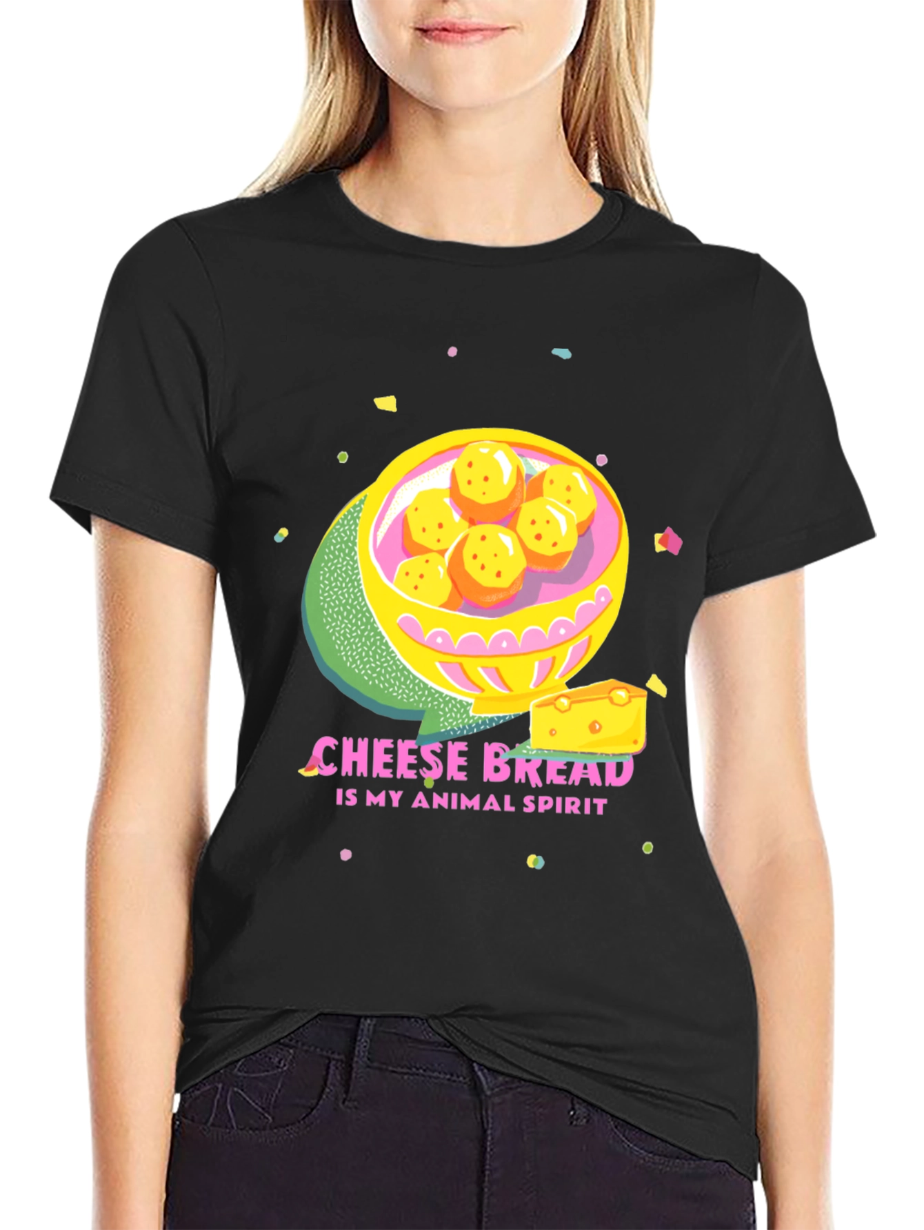 Black Cheese Bread Animal Spirit Graphic Tee view 2