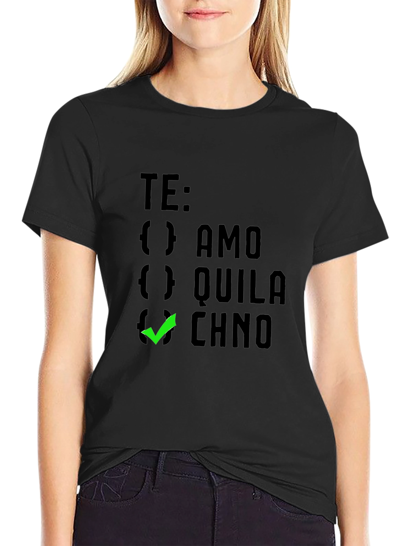 Black Te Amo Chino Graphic Tee - Black view 2