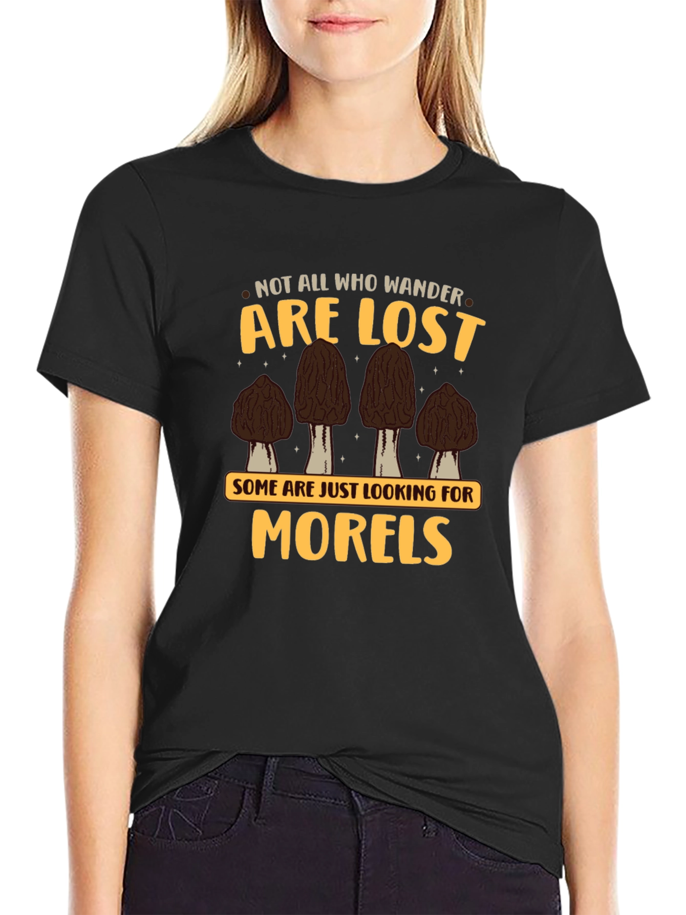 Black Morels T-Shirt - Not All Who Wander Are Lost view 2
