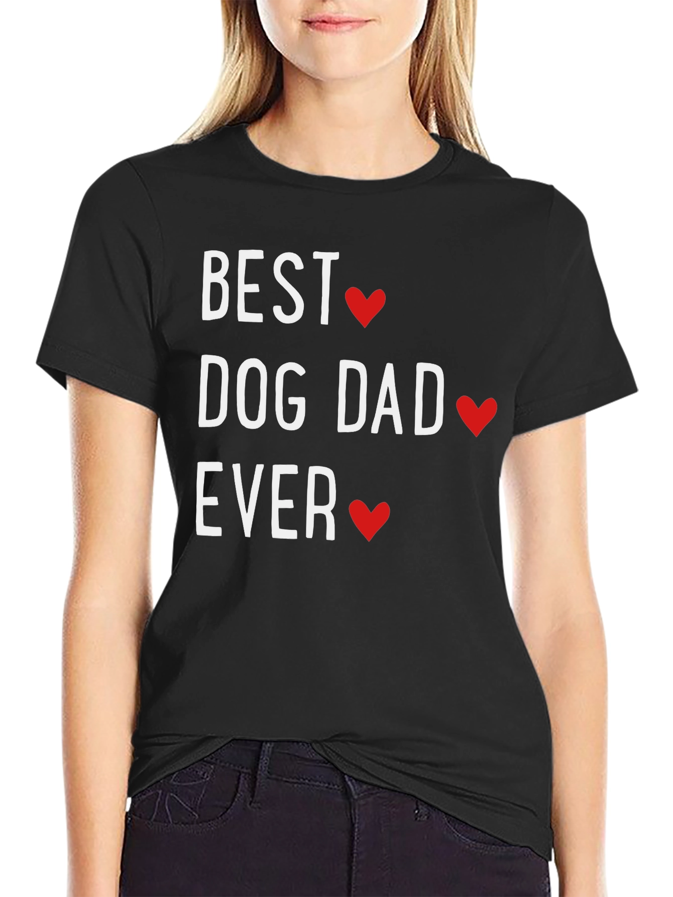 Black Best Dog Dad Ever T-Shirt view 2