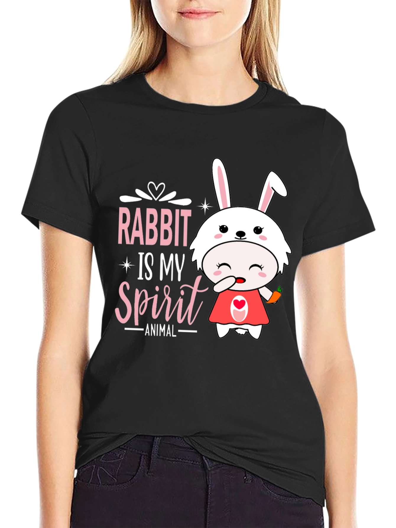 Black Rabbit Is My Spirit Animal T-Shirt view 2