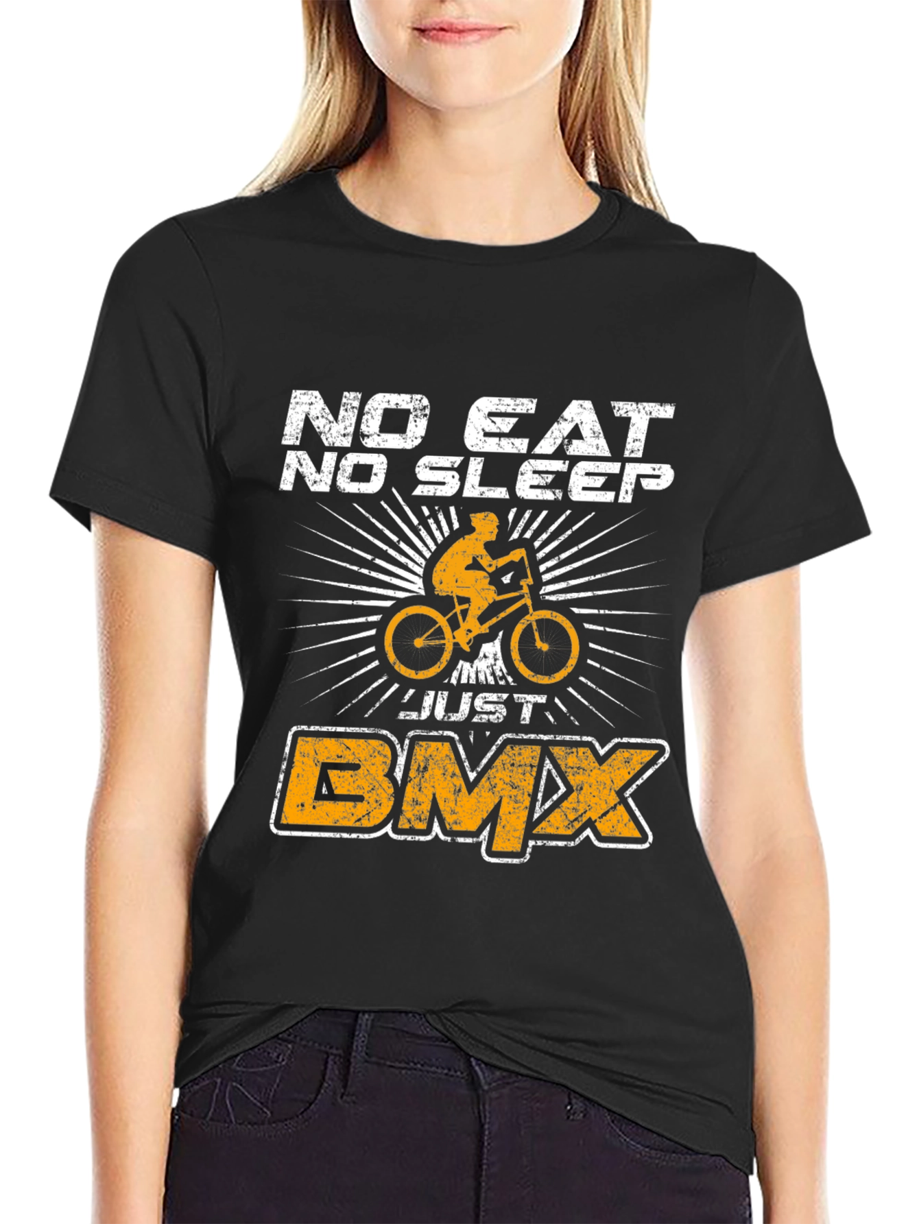 Black No Eat No Sleep Just BMX T-Shirt view 2