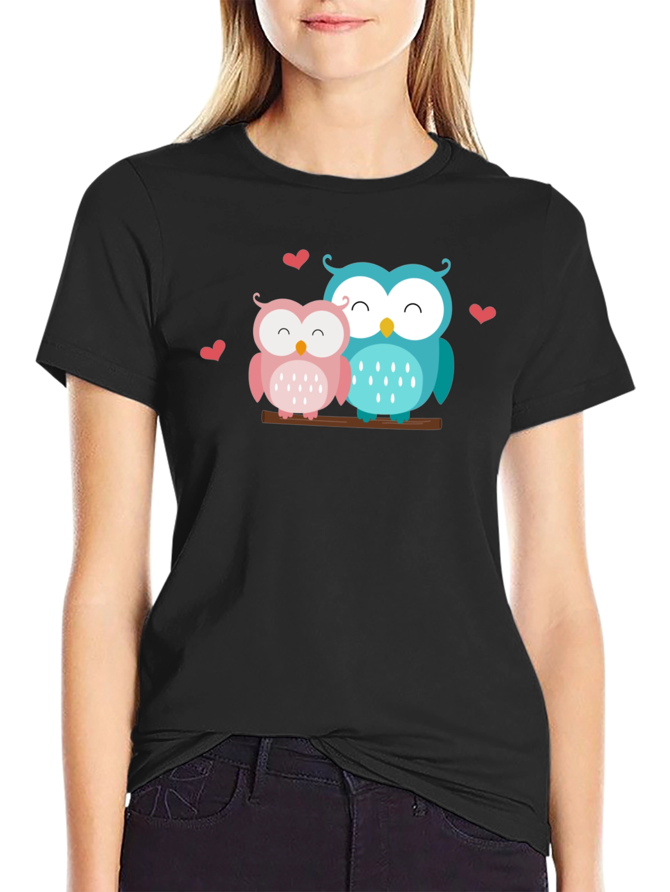 Black Owl Love T-Shirt view 2