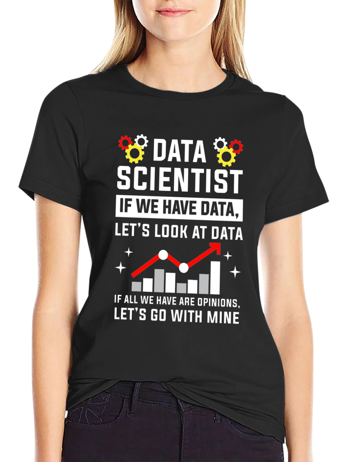 Black Data Scientist Graphic Tee - Funny Data Analysis T-Shirt view 2