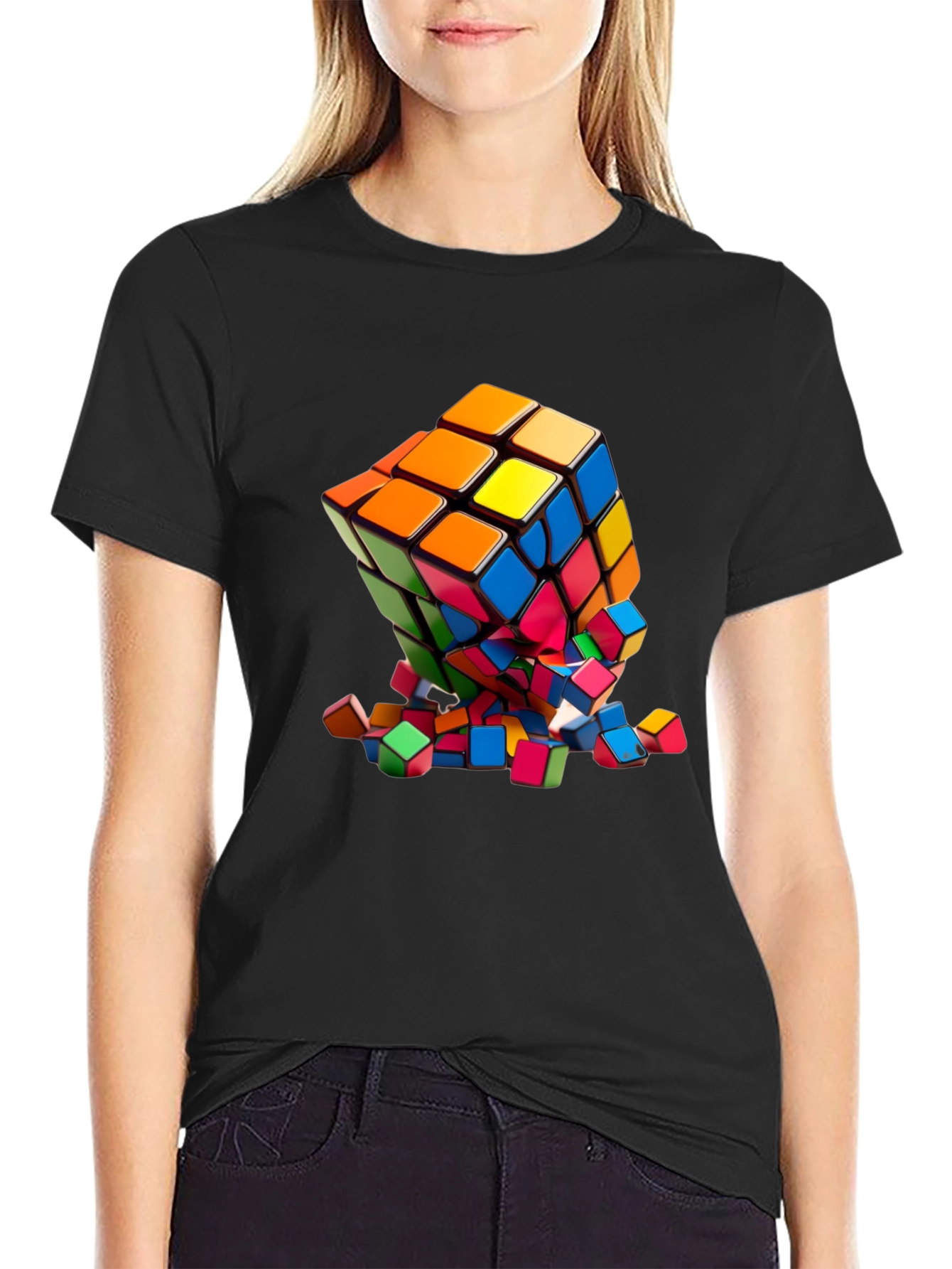 Exploding Rubik's Cube Graphic Tee - 2