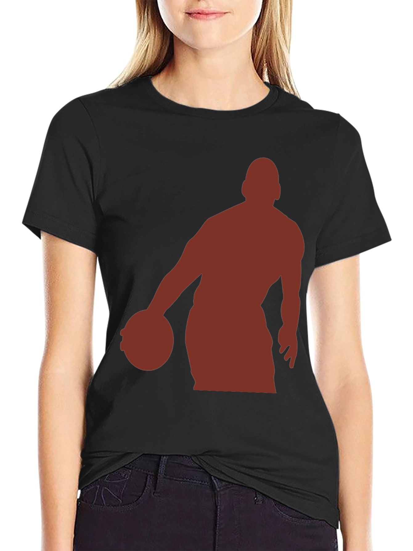 Black Basketball Silhouette Graphic Tee - Stylish Men's T-Shirt view 2