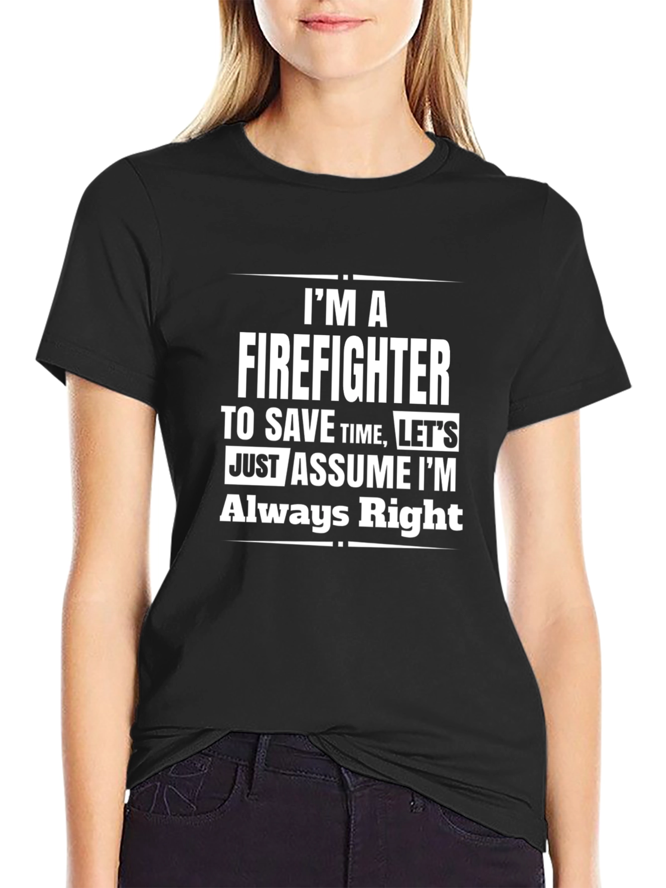 Black Firefighter Always Right Black T-Shirt view 2