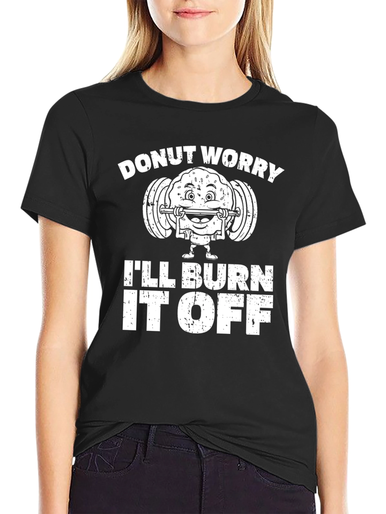 Black Donut Worry I'll Burn It Off T-Shirt view 2