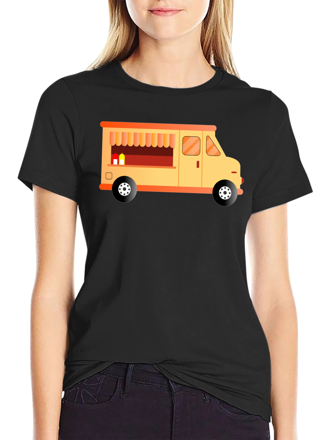 Black Food Truck Graphic Tee - Black view 2