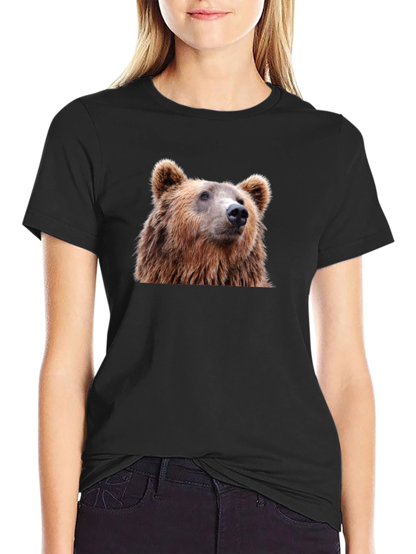 Black Bear Graphic Black T-Shirt view 2