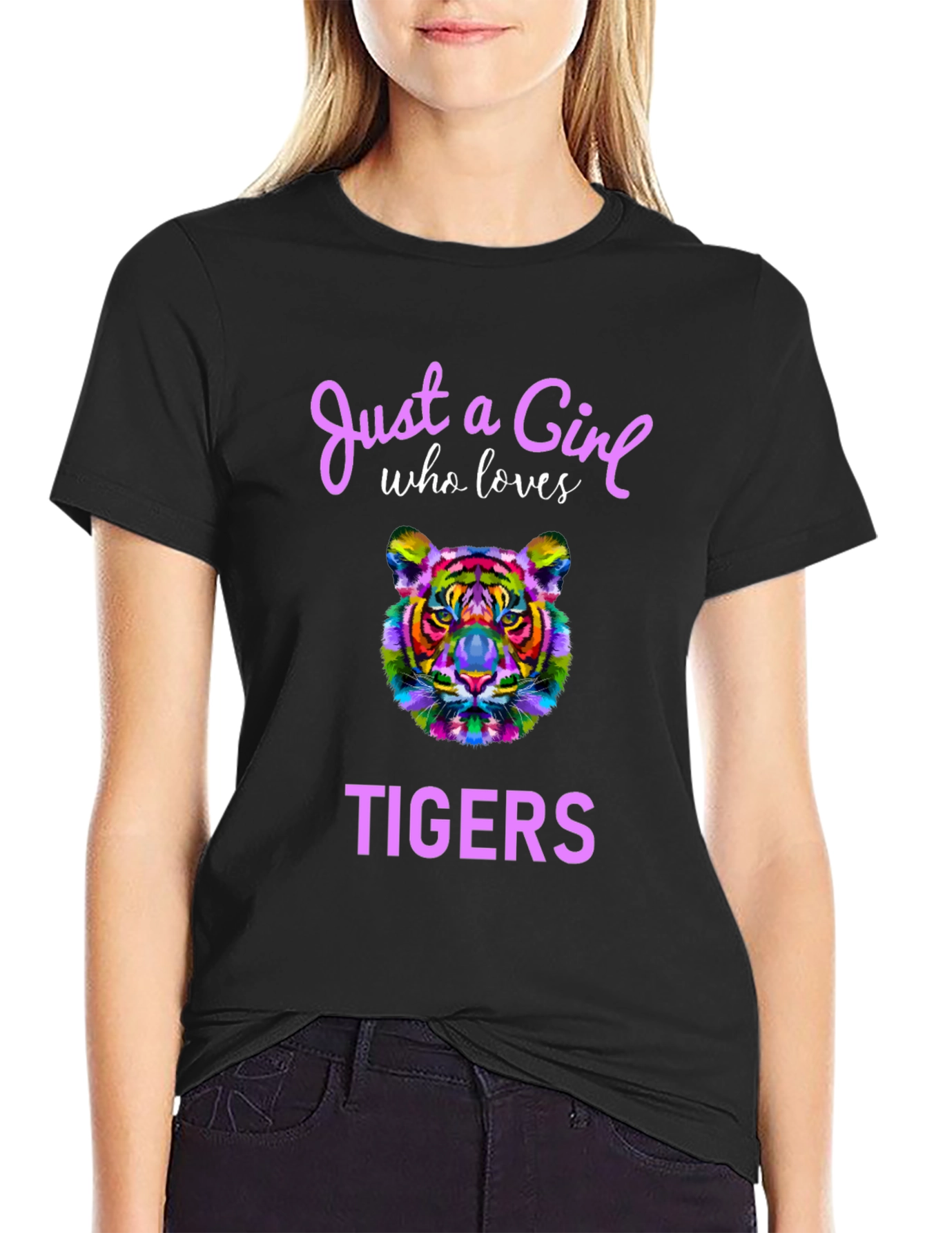 Black Girl Who Loves Tigers T-Shirt view 2