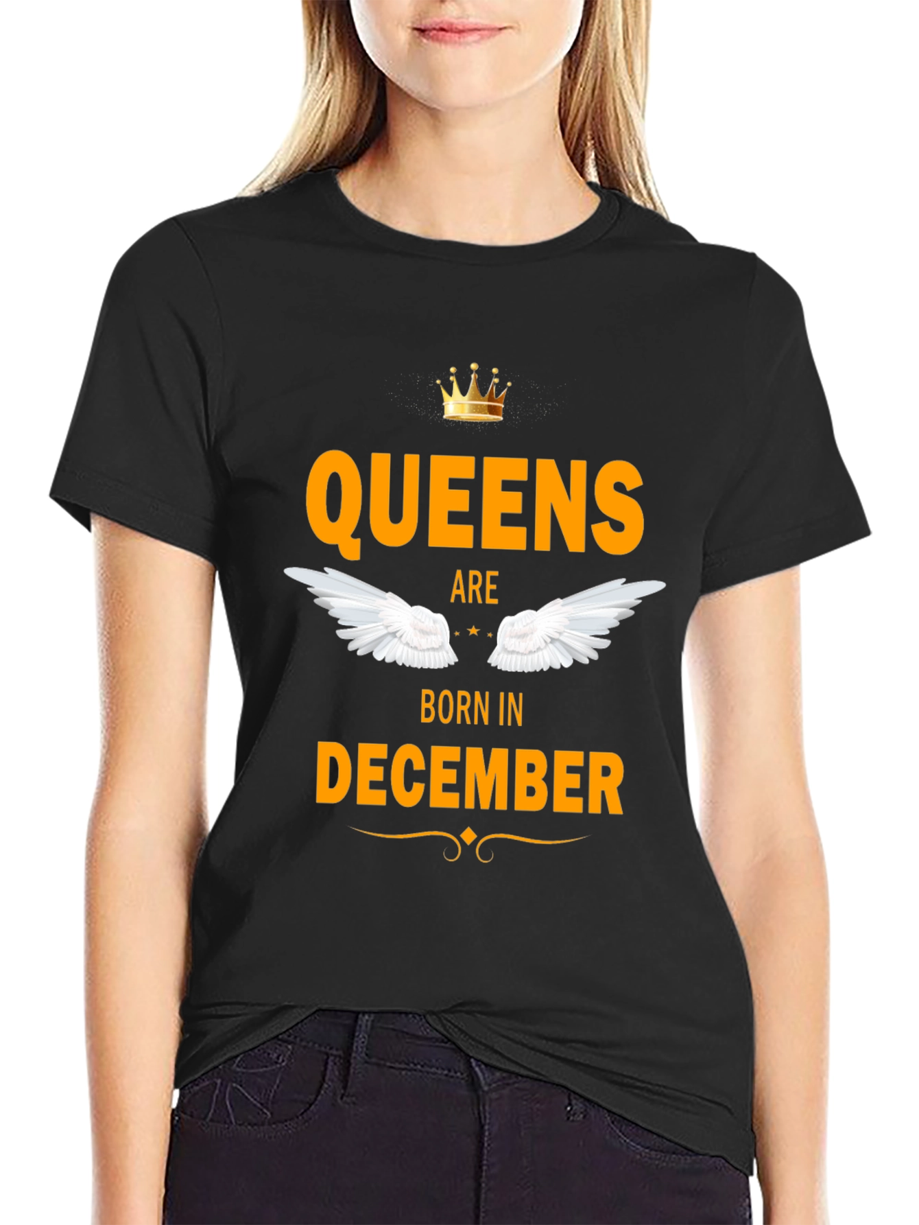Black Queens Born in December T-Shirt view 2
