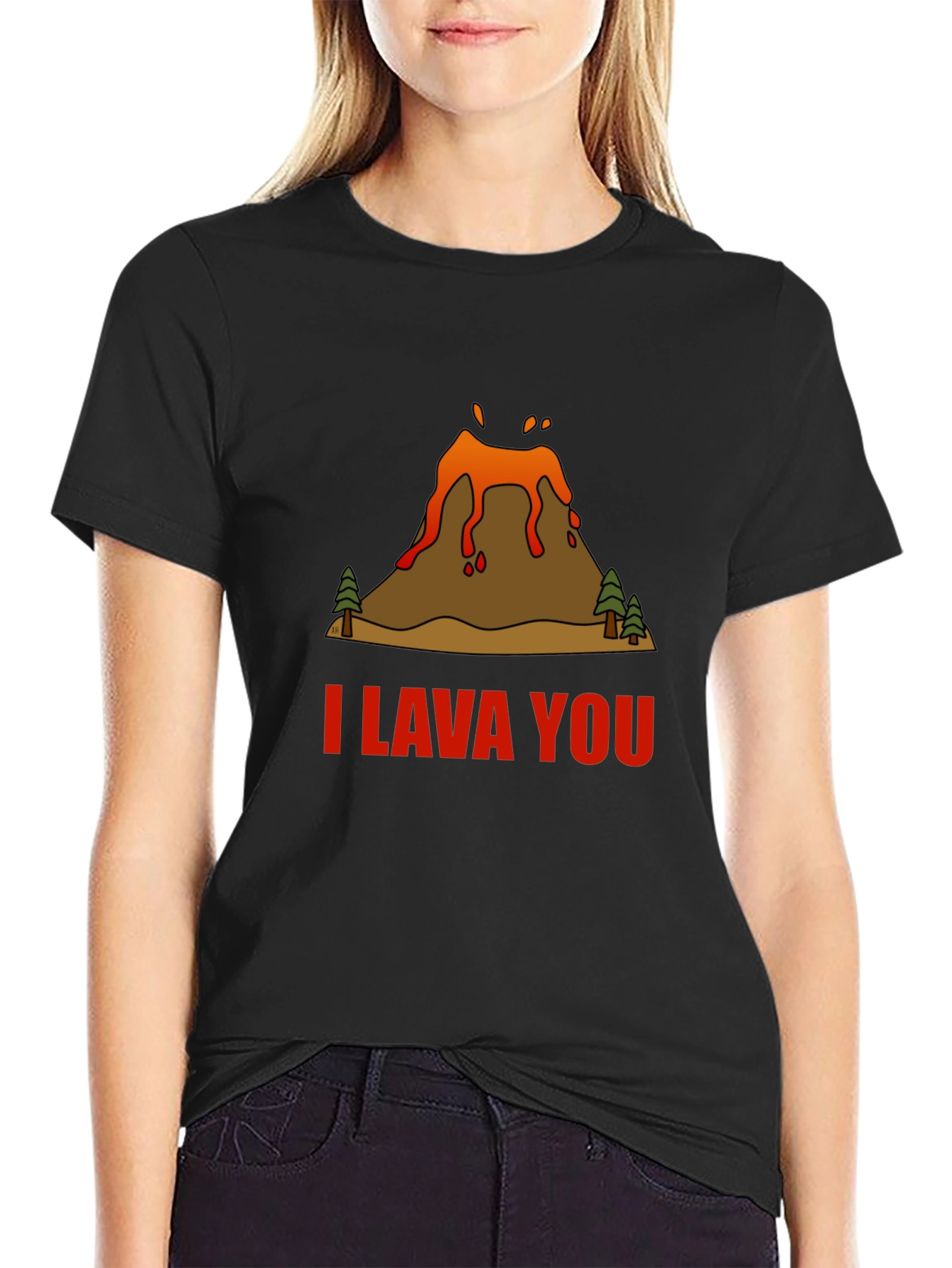 Black I Lava You Volcano Graphic Tee - Black view 2