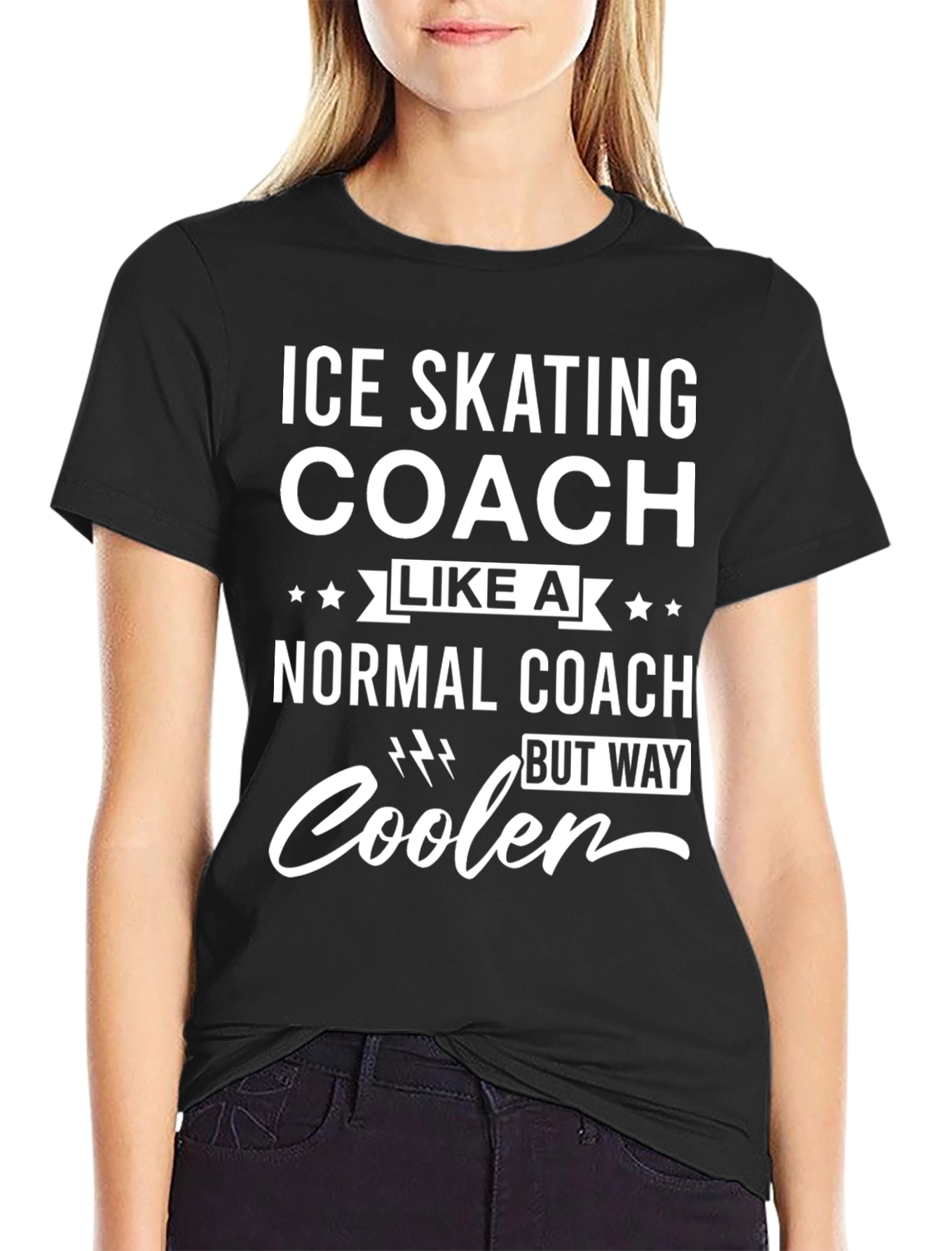 Black Ice Skating Coach T-Shirt - Cooler Than Normal! view 2