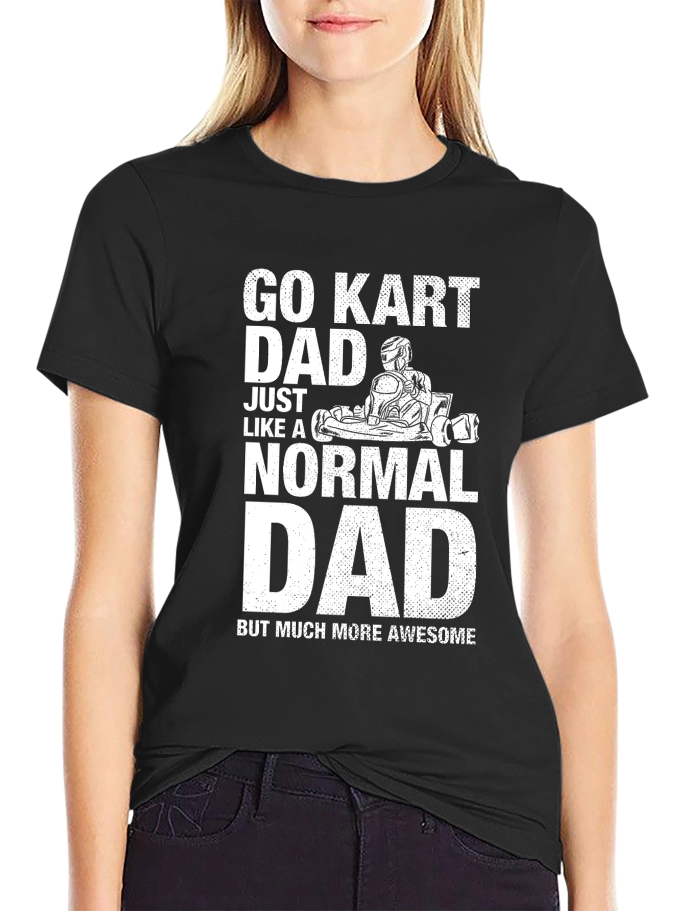Black Go Kart Dad T-Shirt - Awesome Father's Day Gift view 2