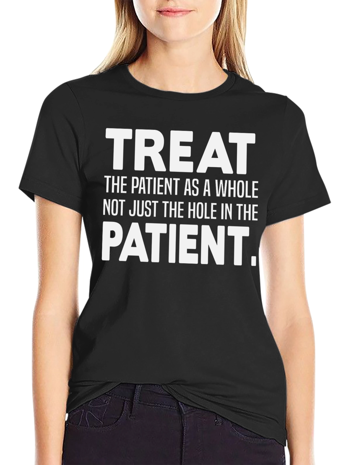 Black Treat The Patient T-Shirt view 2