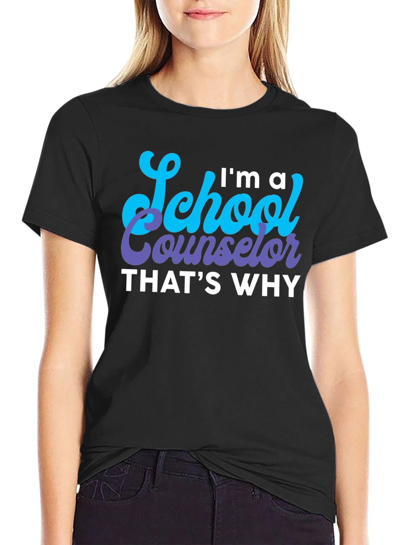Black School Counselor Graphic T-Shirt view 2