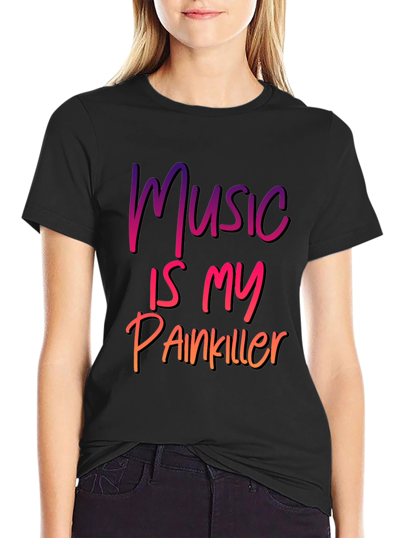 Black Music Is My Painkiller Graphic Tee view 2