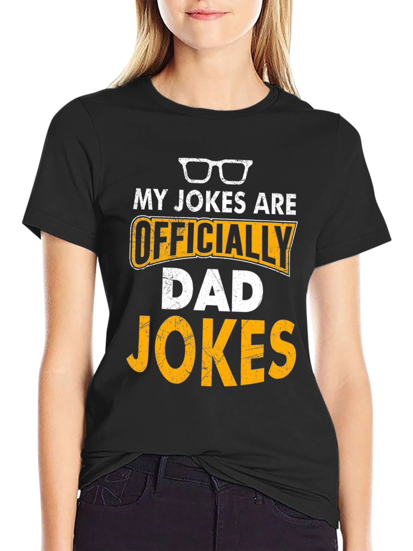 Black Officially Dad Jokes T-Shirt Funny Fathers Day Gift view 2