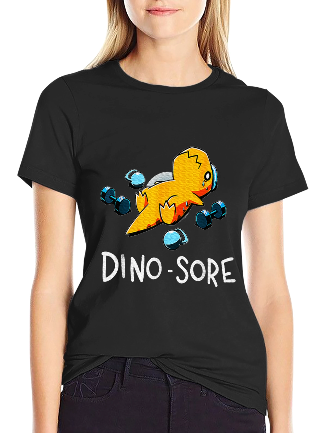 Black Dino-Sore Workout T-Shirt view 2