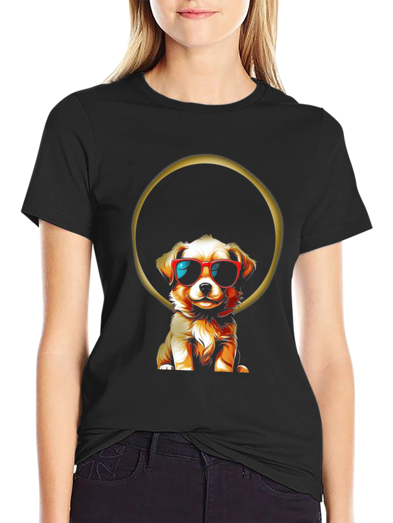 Black Cool Dog T-Shirt - Graphic Tee view 2