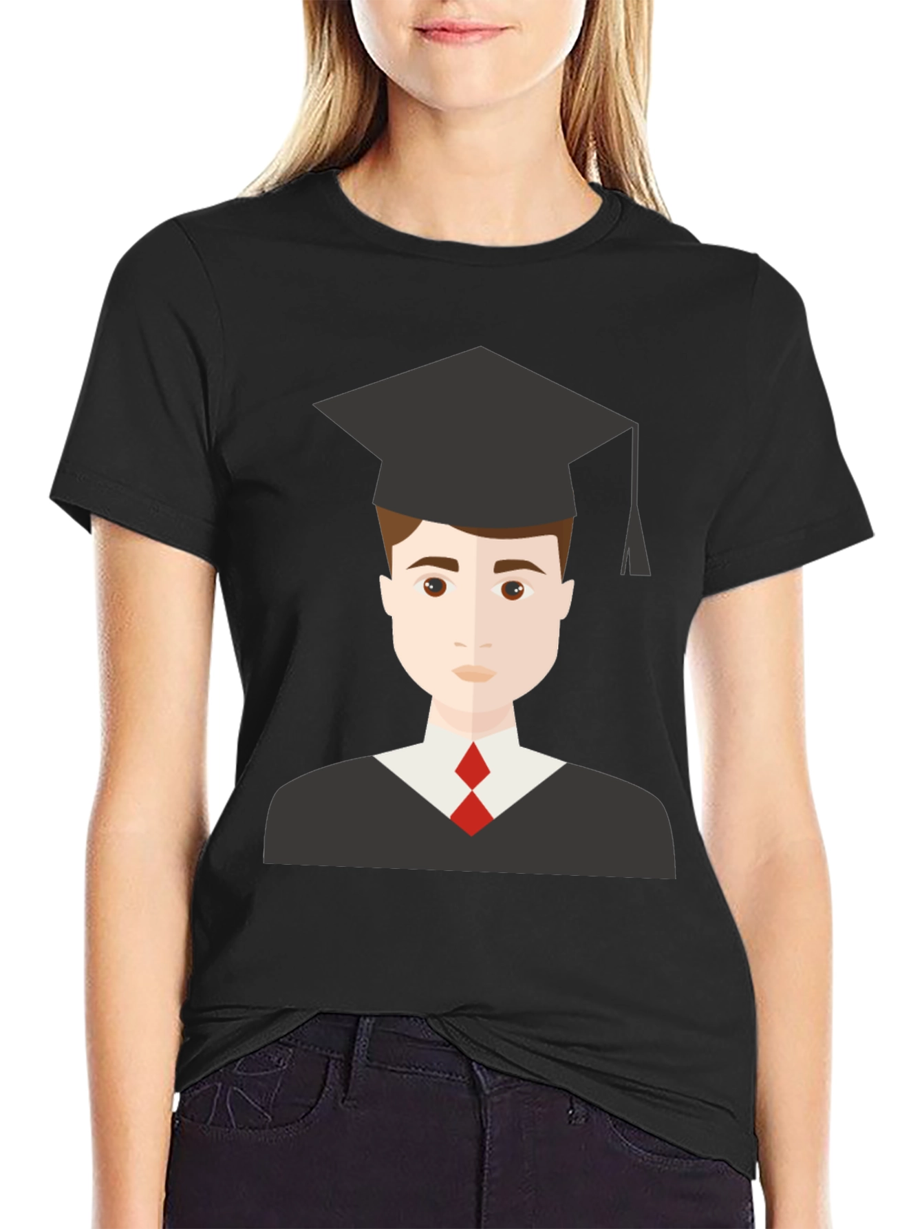 Black Graduation Graphic Tee - Black T-Shirt view 2