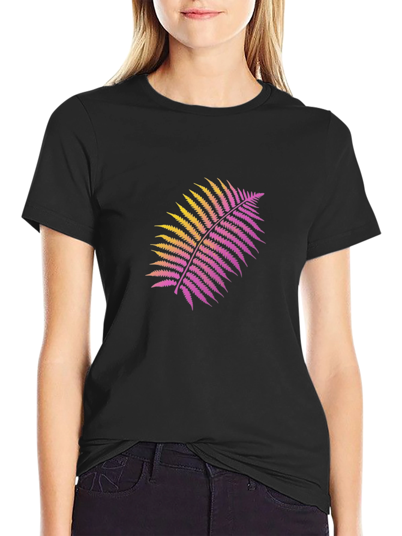 Black Fern Graphic Black T-Shirt view 2