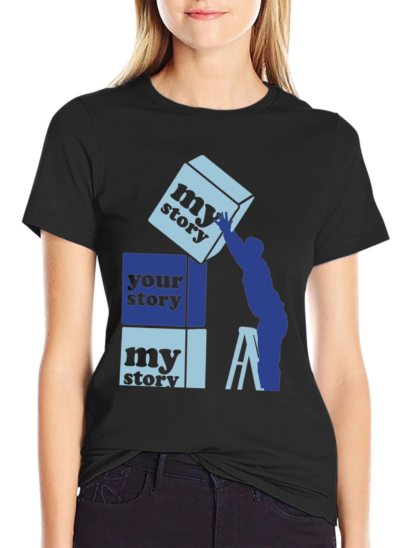 Black My Story Your Story Graphic Tee view 2