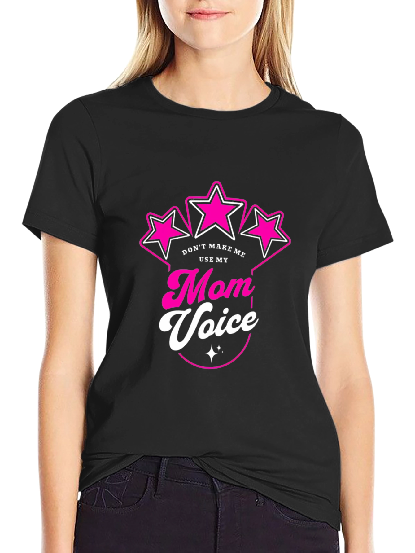 Black Don't Make Me Use My Mom Voice Black T-Shirt view 2