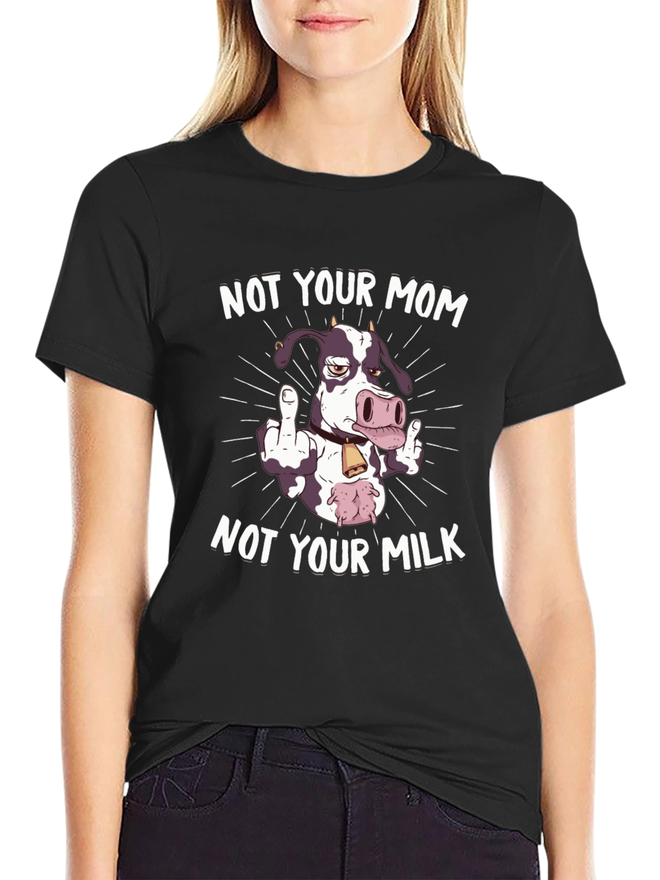 Black Not Your Mom, Not Your Milk Black Graphic Tee view 2