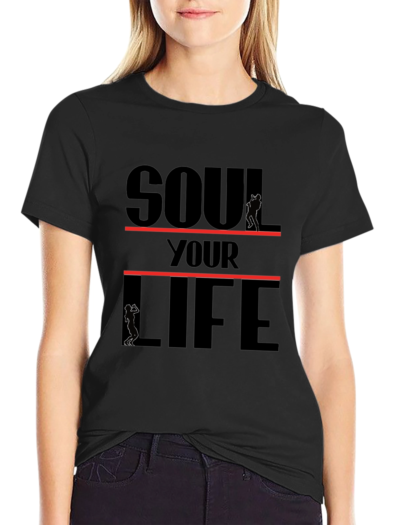 Black Soul Your Life Black Graphic Tee view 2