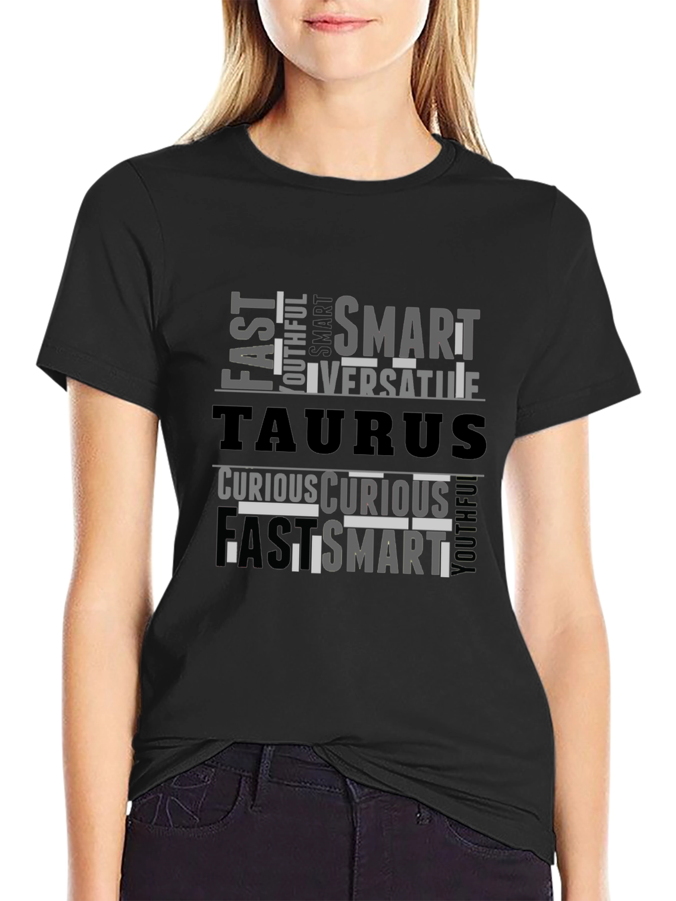 Taurus Zodiac Sign T-Shirt - Fast, Smart, Curious - 2