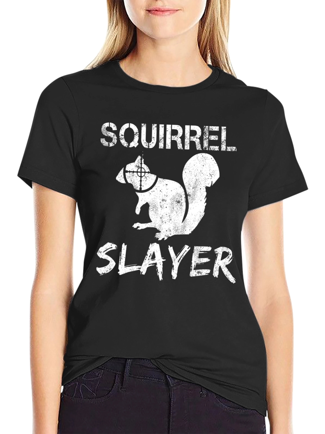 Black Squirrel Slayer Graphic Tee - Hunting Humor view 2