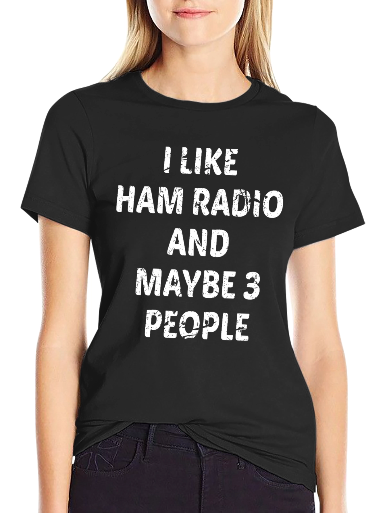 Black I Like Ham Radio T-Shirt - Funny Amateur Radio Operator Tee view 2