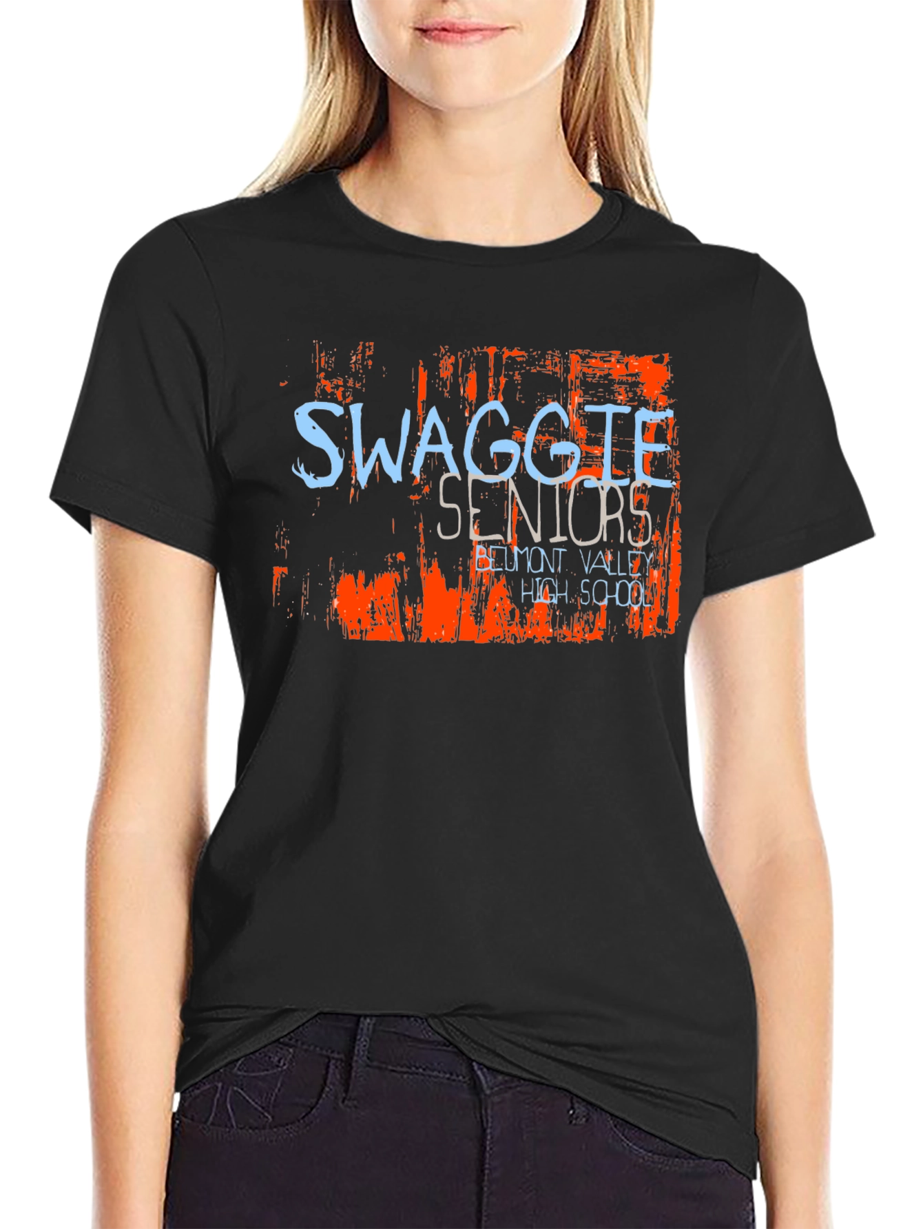 Black Swaggle Seniors High School Black T-Shirt view 2