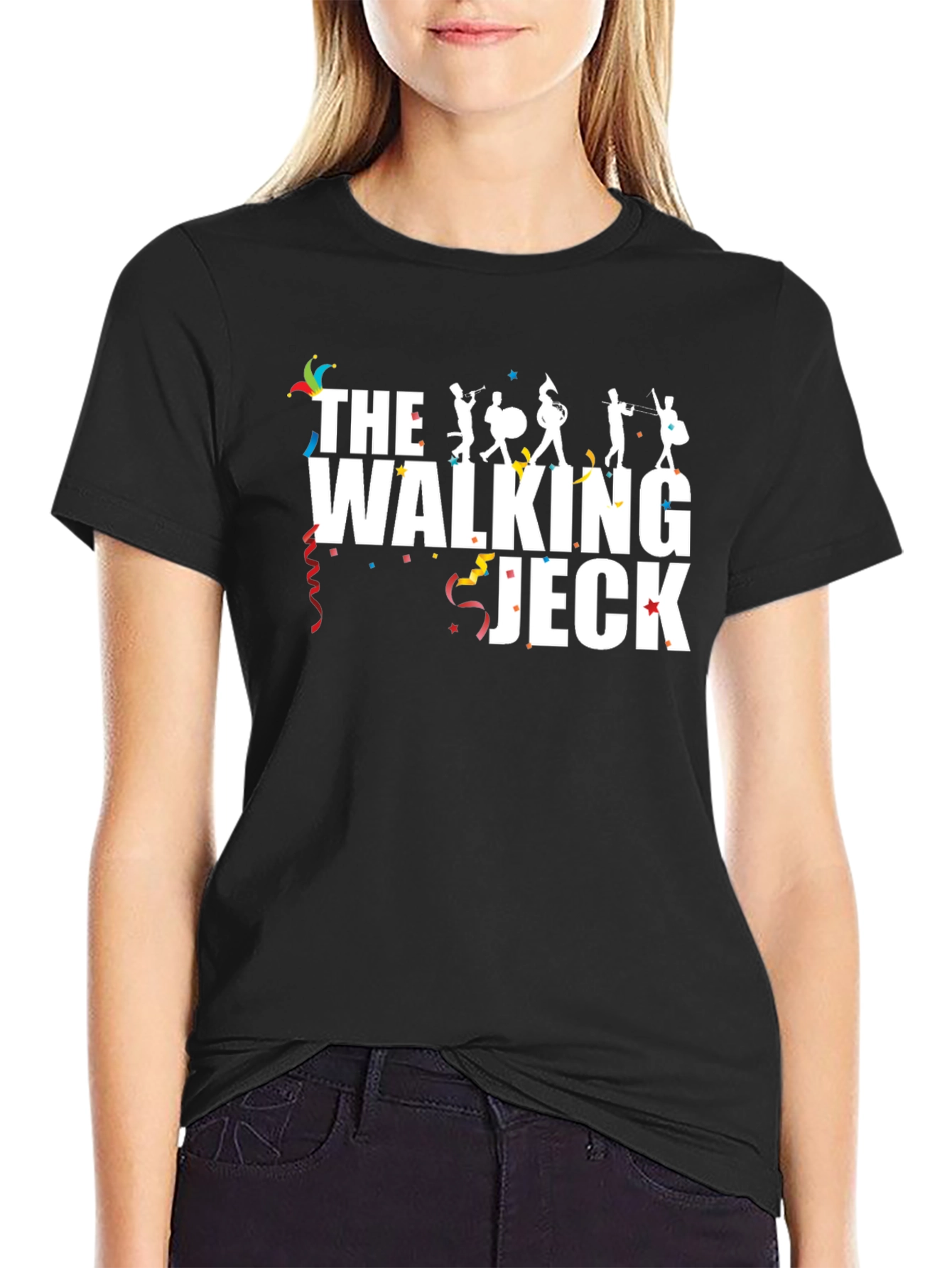 Black The Walking Jeck Band Fan T-Shirt view 2