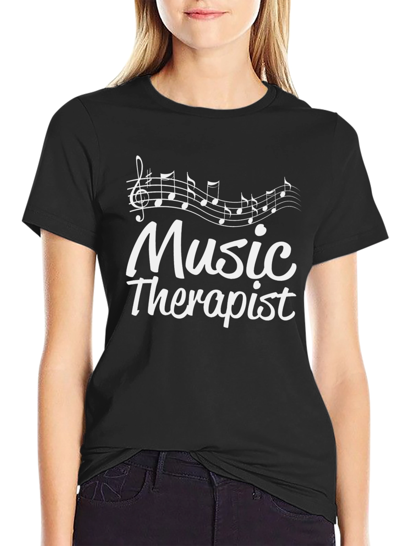 Music Therapist Graphic T-Shirt - Black - 2