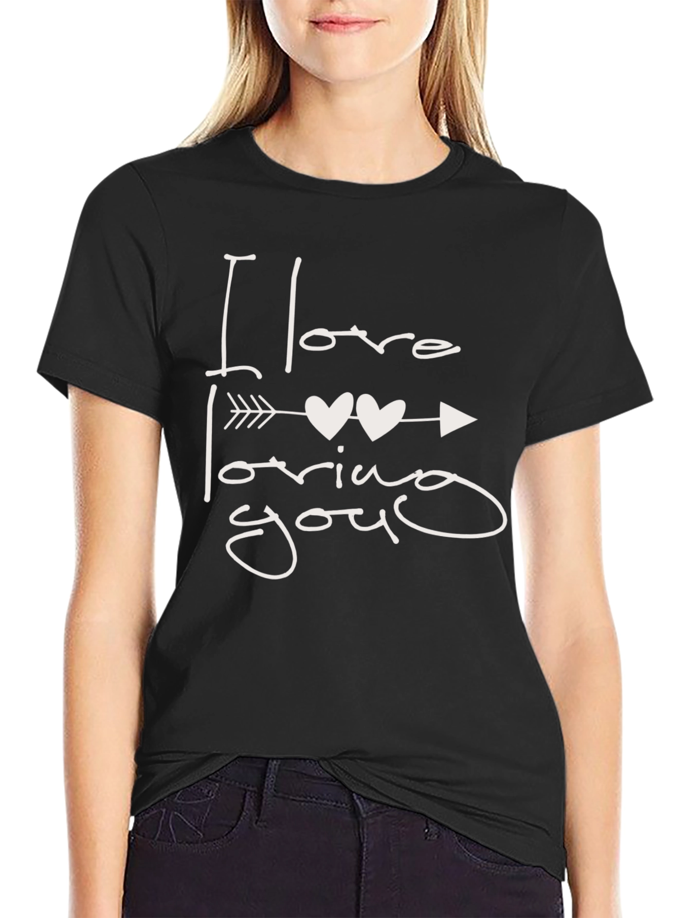 Black I Love Loving You Black T-Shirt view 2